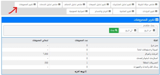 تقرير المصروفات